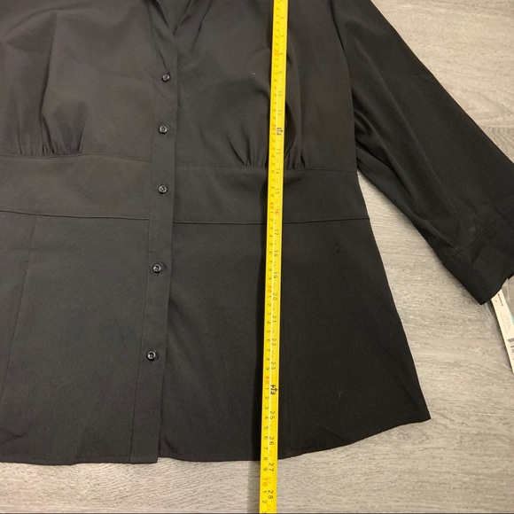 NWT Apt 9 Button Up 3/4 Sleeve Button Up Black 1X - Picture 6 of 8